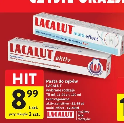 Pasta do zębów Lacalut multi-effect promocja w Intermarche