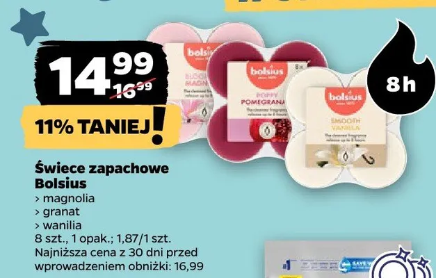Świece zapachowe Bolsius magnolia, granat, wanilia promocja w Netto