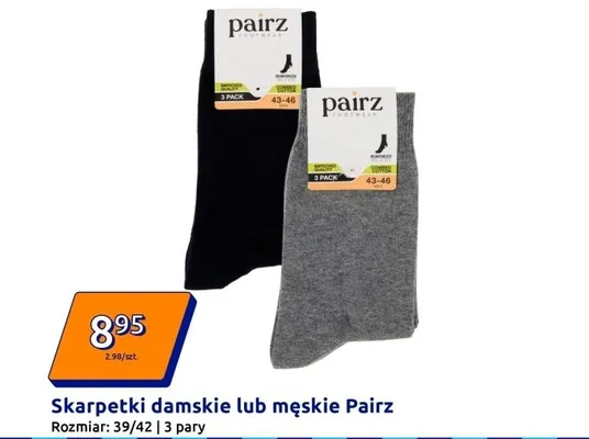 Skarpetki damskie lub męskie 3 pary promocja w Action