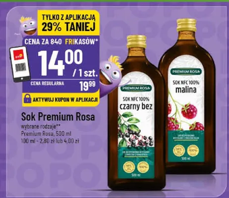 Sok Premium Rosa czarny bez / malina 500 ml promocja w POLOmarket