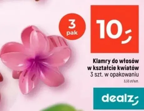 Klamry do włosów w kształcie kwiatów 3 szt. w opakowaniu promocja w Dealz