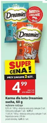 Karma dla kota Dreamies sucha, 60 g promocja w Twój Market