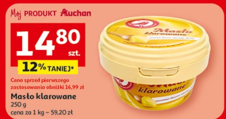 Masło klarowane, 250 g Auchan promocja