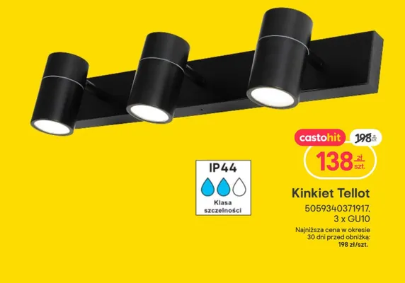 Kinkiet Tellot 3 x GU10 Castorama promocja w Castorama