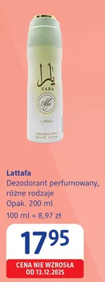 Dezodorant perfumowany różne rodzaje Lattafa promocja w Drogerie DM