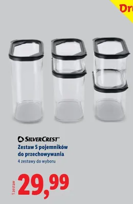Zestaw 5 pojemników do przechowywania promocja w Lidl