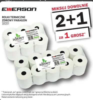 Papier toaletowy Emerson Rolki Termiczne Zdrowy Paragon promocja w Selgros