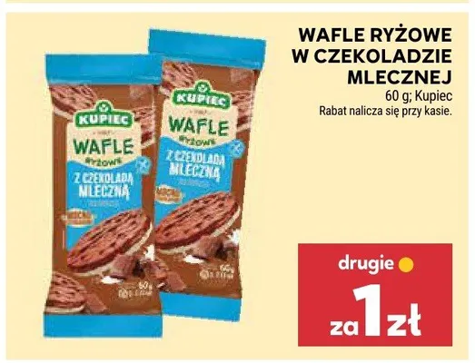 Wafle ryżowe w czekoladzie mlecznej  promocja w Stokrotka