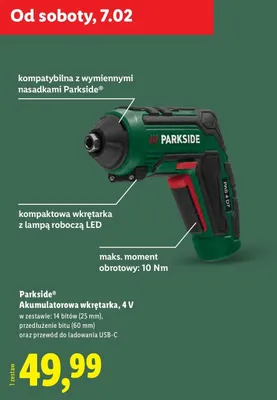 Akumulatorowa wkrętarka, 4 V Parkside promocja w Lidl