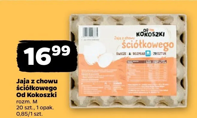 Jaja z chowu ściółkowego rozm. M promocja w Netto