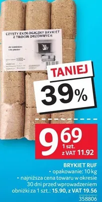 Brykiet RUF opakowanie 10 kg promocja w Selgros