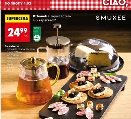 Dzbanek z zaparzaczem SMUKEE 930 ml lub 950 ml promocja w Biedronka