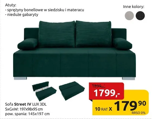 Sofa Street IV LUX 3DL promocja w Black Red White