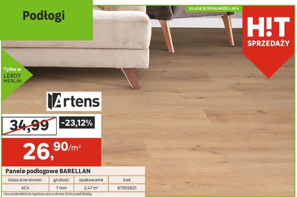 Panele podłogowe BARELLAN Artens promocja w Leroy Merlin