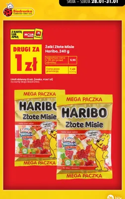 Żelki Złote Misie 240 g promocja w Biedronka