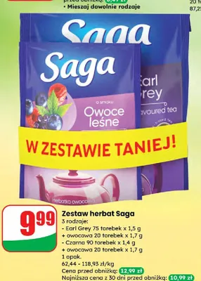 Zestaw herbat czarna + owocowa promocja w Dino