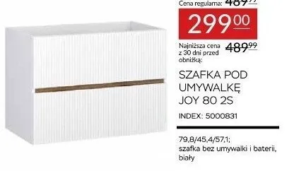 Szafka pod umywalkę JOY 80 2S Abra Meble promocja w Abra Meble
