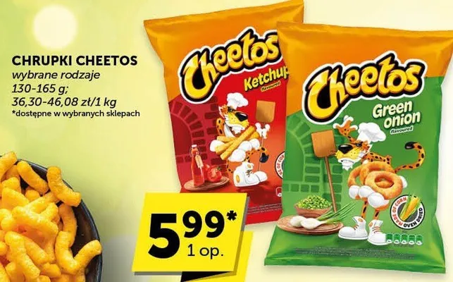 Chipsy Cheetos wybrane rodzaje promocja w ABC