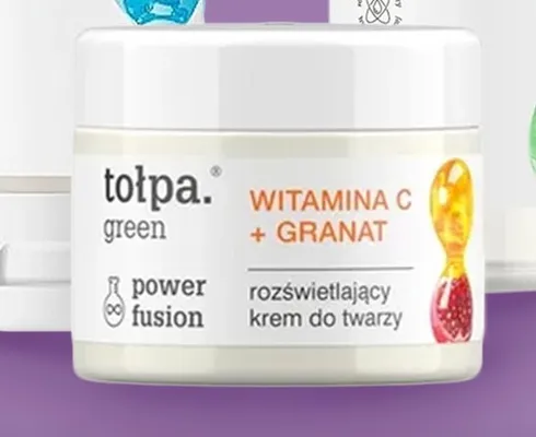 Rozświetlający krem do twarzy green power fusion witamina c + granat  promocja w Biedronka