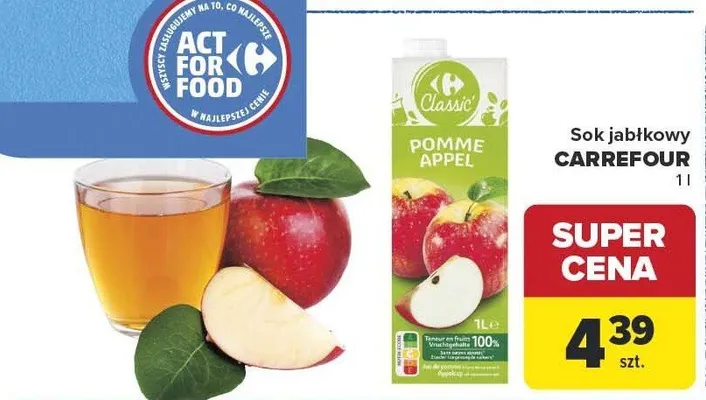 Sok jabłkowy 100% janagold Dolina czerska promocja w Carrefour