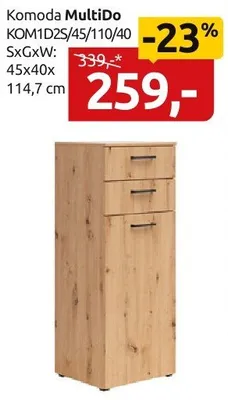 Komoda Multido KOM1D2S/45/110/40 SxGxW: 45x40x 114,7cm promocja w Black Red White