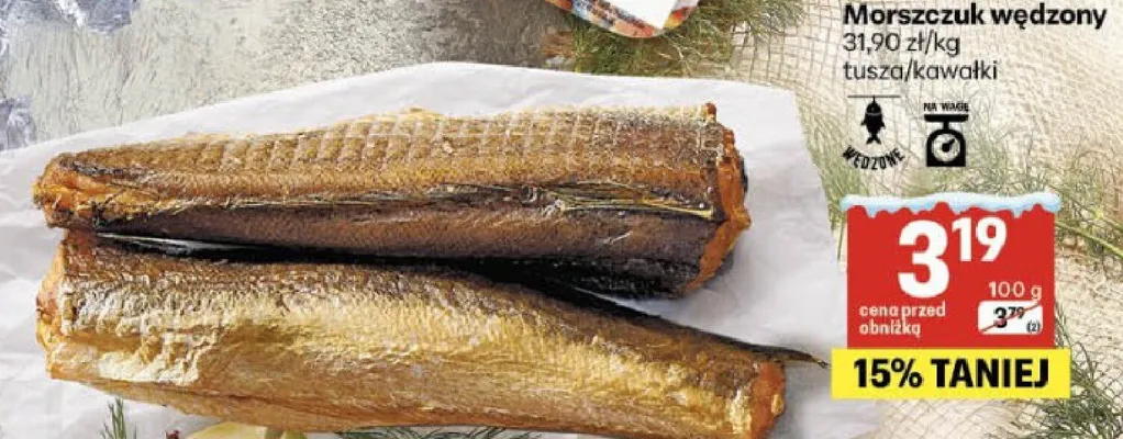 Morszczuk wędzony tusza/kawałki Delikatesy Centrum promocja w Delikatesy Centrum