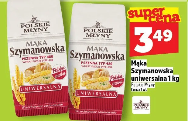 Mąka Szymanowska uniwersalna 1 kg Polskie Młyny promocja w TOPAZ