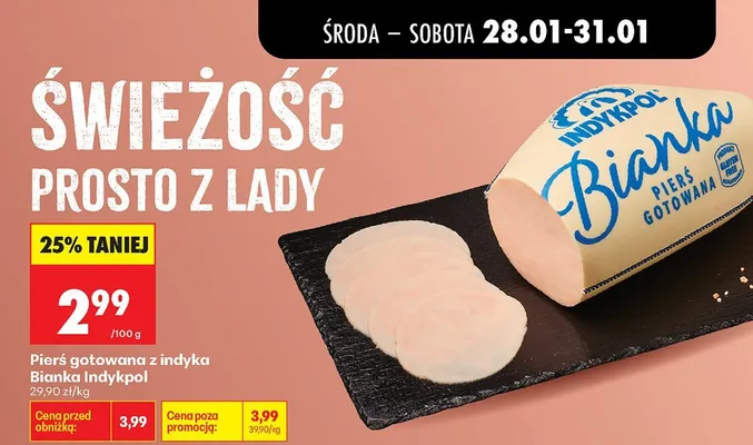 Pierś gotowana z indyka Bianka  promocja w Biedronka