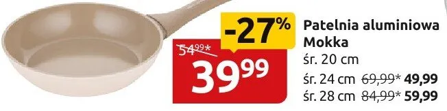 Patelnia aluminiowa Mokka śr. 20cm promocja w Black Red White