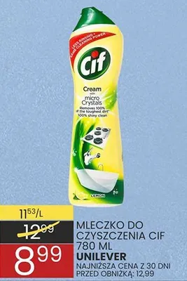 Mleczko do czyszczenia Cif 780 ml promocja w Wafelek
