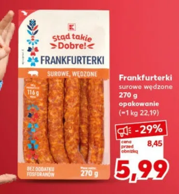 Frankfurterki surowe wędzone promocja w Kaufland