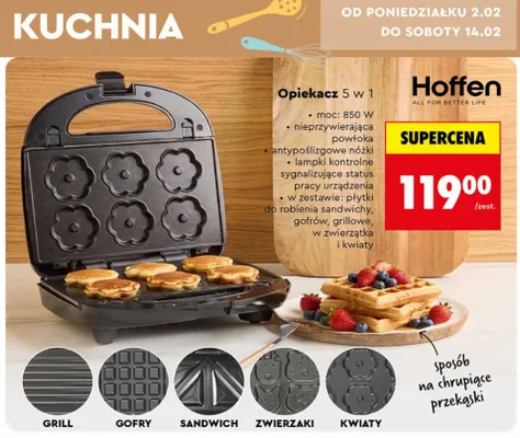 Opiekacz 5 w 1 promocja w Biedronka