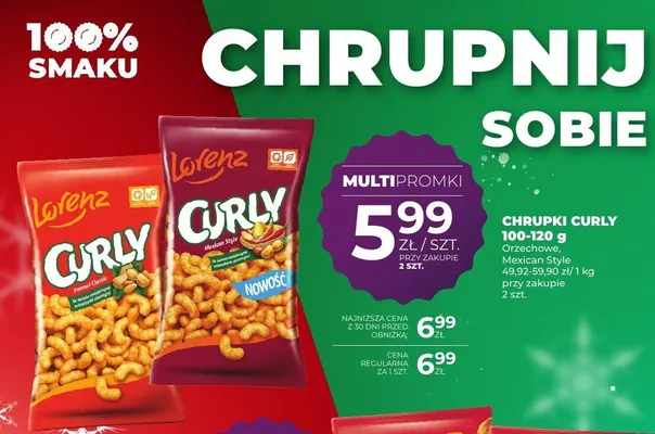 Chipsy Curly Mexican Style Lorenz 100-120 g promocja w Duży Ben