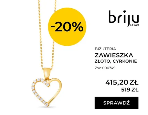 Zawieszka złoto, cyrkonie promocja w Briju