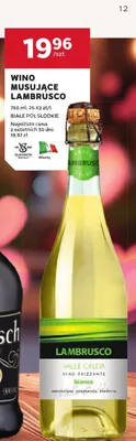 Wino musujące Lambrusco białe półsłodkie promocja w Stokrotka