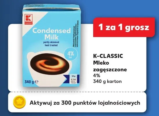 Mleko zagęszczone 4% K-Classic promocja w Kaufland
