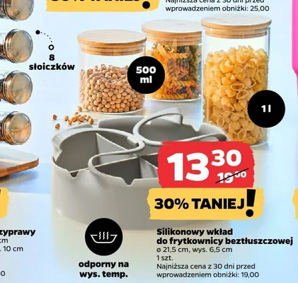 Zestaw szklanych pojemników z bambusową pokrywką 500 ml promocja w Netto