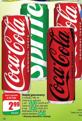 Napój gazowany Coca-Cola Zero promocja w Dino