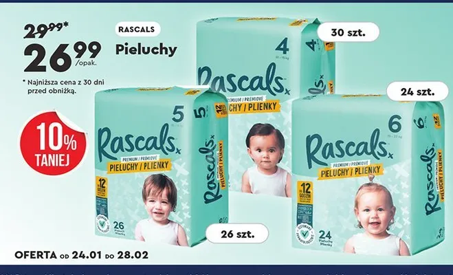 Pieluchy Rascals promocja w Biedronka