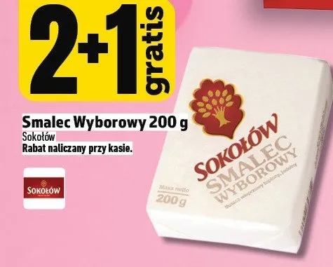 Smalec Wyborowy 200 g Sokołów 2+1 gratis promocja w TOPAZ