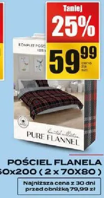 POŚCIEL FLANELA 160x200 (2 x 70X80) Supeco promocja w Supeco