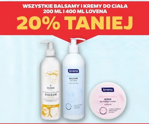 Balsamy i kremy do ciała 200 i 400 ml Lovena promocja w Netto