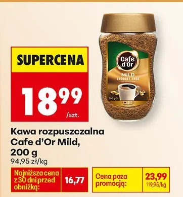 Kawa rozpuszczalna Mild, 200 g Cafe d'Or promocja w Biedronka