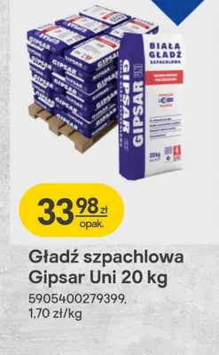 Gładź szpachlowa Gipsar Uni 20 kg promocja w Castorama
