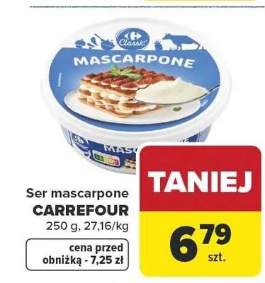 Ser mascarpone 250g Carrefour promocja