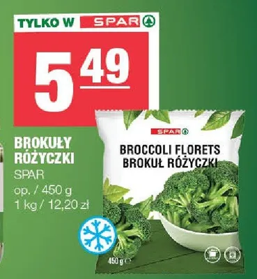 Brokuły mrożone, brokuł różyczki Spar promocja w SPAR