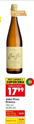 Wino João Pires Branco półwytrawne białe 750 ml promocja w Biedronka