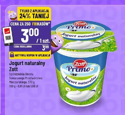 Jogurt naturalny Zott Primo promocja w POLOmarket