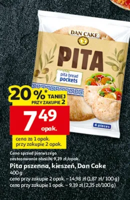 Pita pszenna, kieszeń, Dan Cake promocja w Auchan