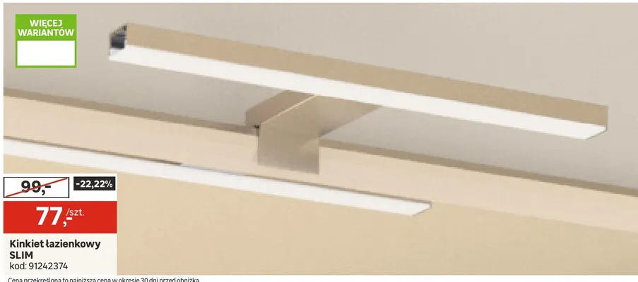 Kinkiet łazienkowy SLIM promocja w Leroy Merlin